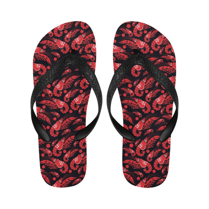 Shrimp Print Design LKS303 Flip Flops