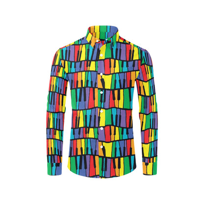 Piano Print Design LKS402 Men's Long Sleeve Dress Shirt
