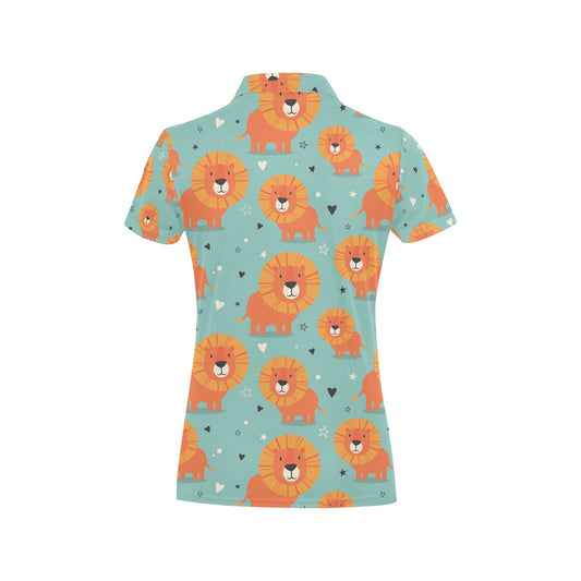 Lion Baby Pattern Print Design 03 Women's Polo Shirt