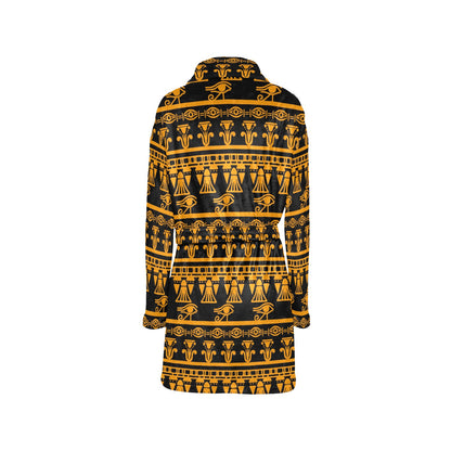 Eye of Horus Tribal Egypt Pattern Women's Fleece Robe