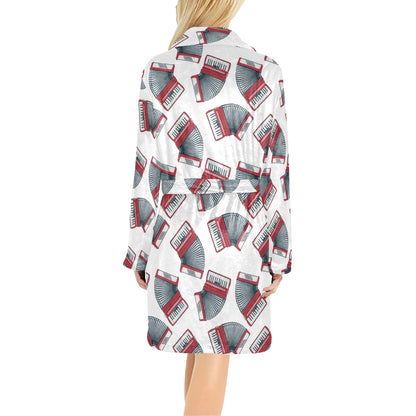 Accordion Pattern Print Design 03 Women's Fleece Robe