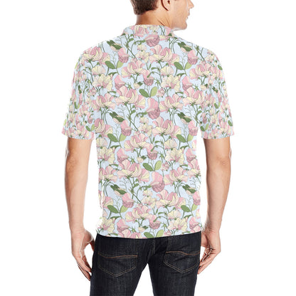 Sweet Pea Print Design LKS304 Men Polo Shirt