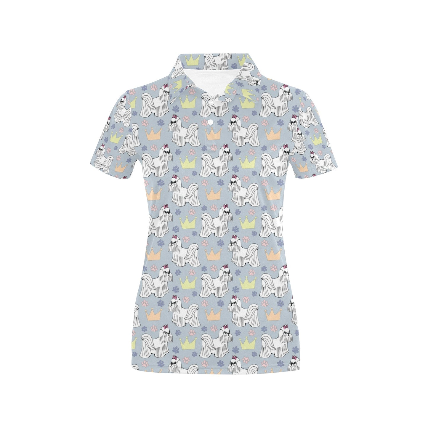 Maltese Pattern Print Design 04 Women's Polo Shirt