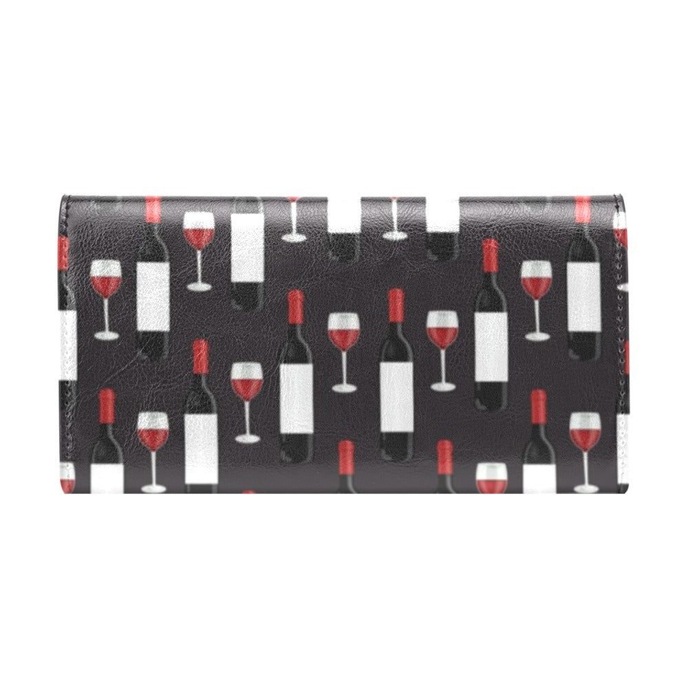 Wine Print Design LKS309 Women's Trifold Wallet