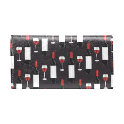 Wine Print Design LKS309 Women's Trifold Wallet
