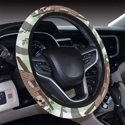 Sloth Print Design LKS301 Steering Wheel Cover with Elastic Edge