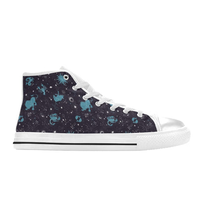 Zodiac Print Design LKS303 Men's High Top Canvas Shoes