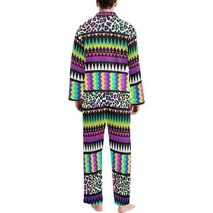 Animal Skin Aztec Rainbow Men's Long Pajama Set