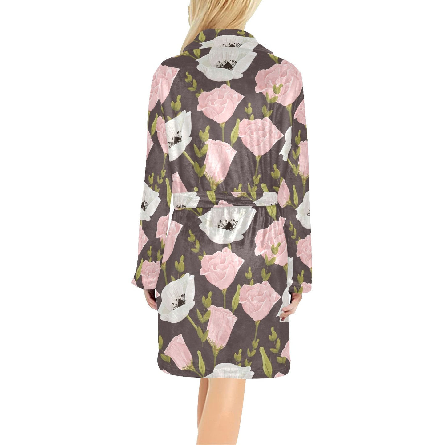 Anemone Pattern Print Design AM011 Women's Fleece Robe