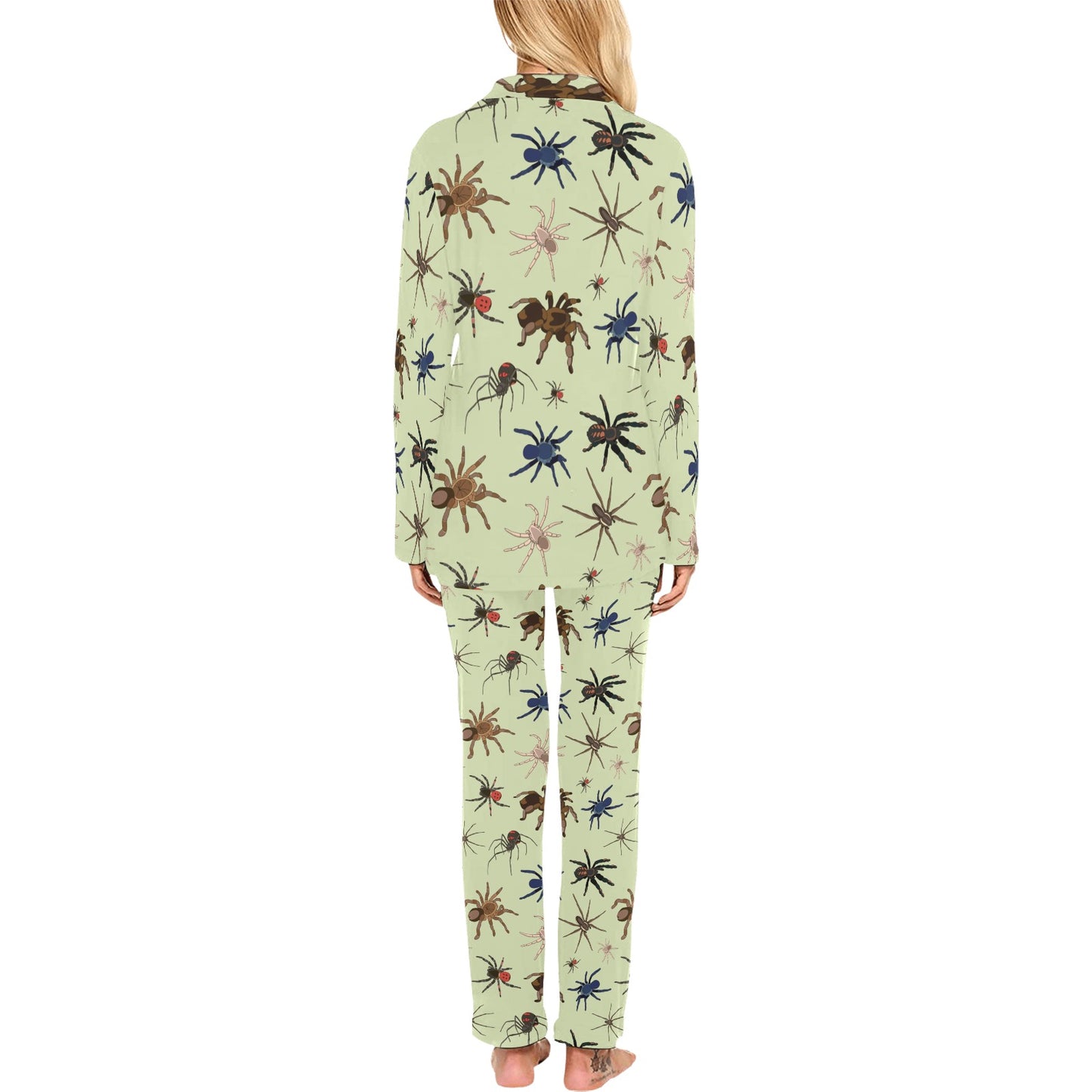 Tarantula Pattern Print Design 02 Women's Long Pajama Set