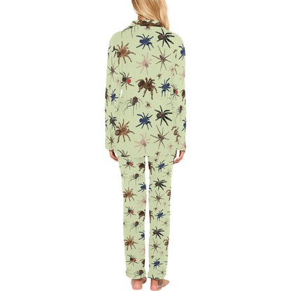 Tarantula Pattern Print Design 02 Women's Long Pajama Set