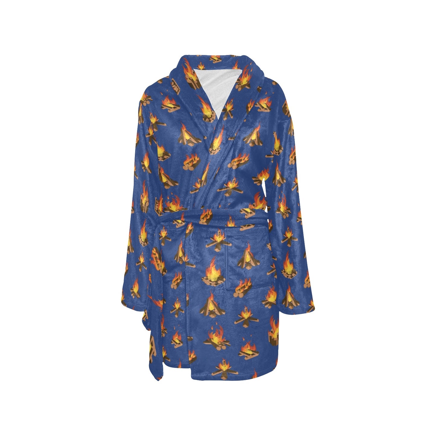 Campfire Pattern Print Design 03 Women's Fleece Robe