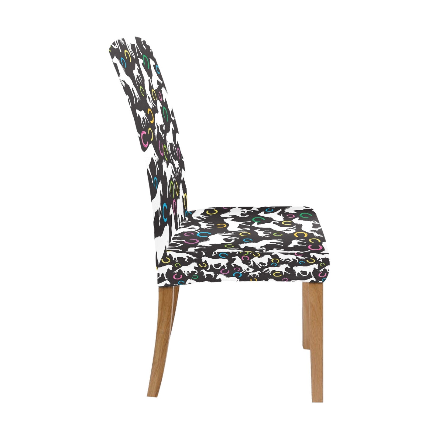 Horse Hoof Colorful Print Design LKS301 Dining Chair Slipcover