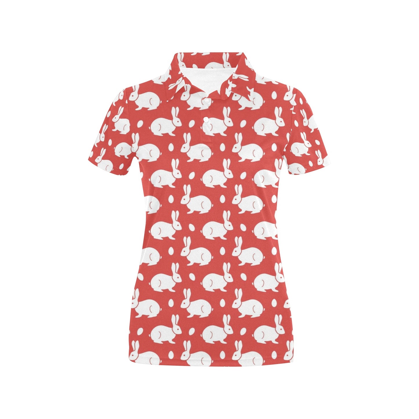 Rabbit Pattern Print Design RB017 Women's Polo Shirt