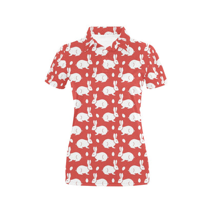 Rabbit Pattern Print Design RB017 Women's Polo Shirt