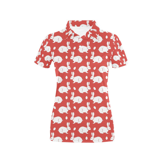 Rabbit Pattern Print Design RB017 Women's Polo Shirt