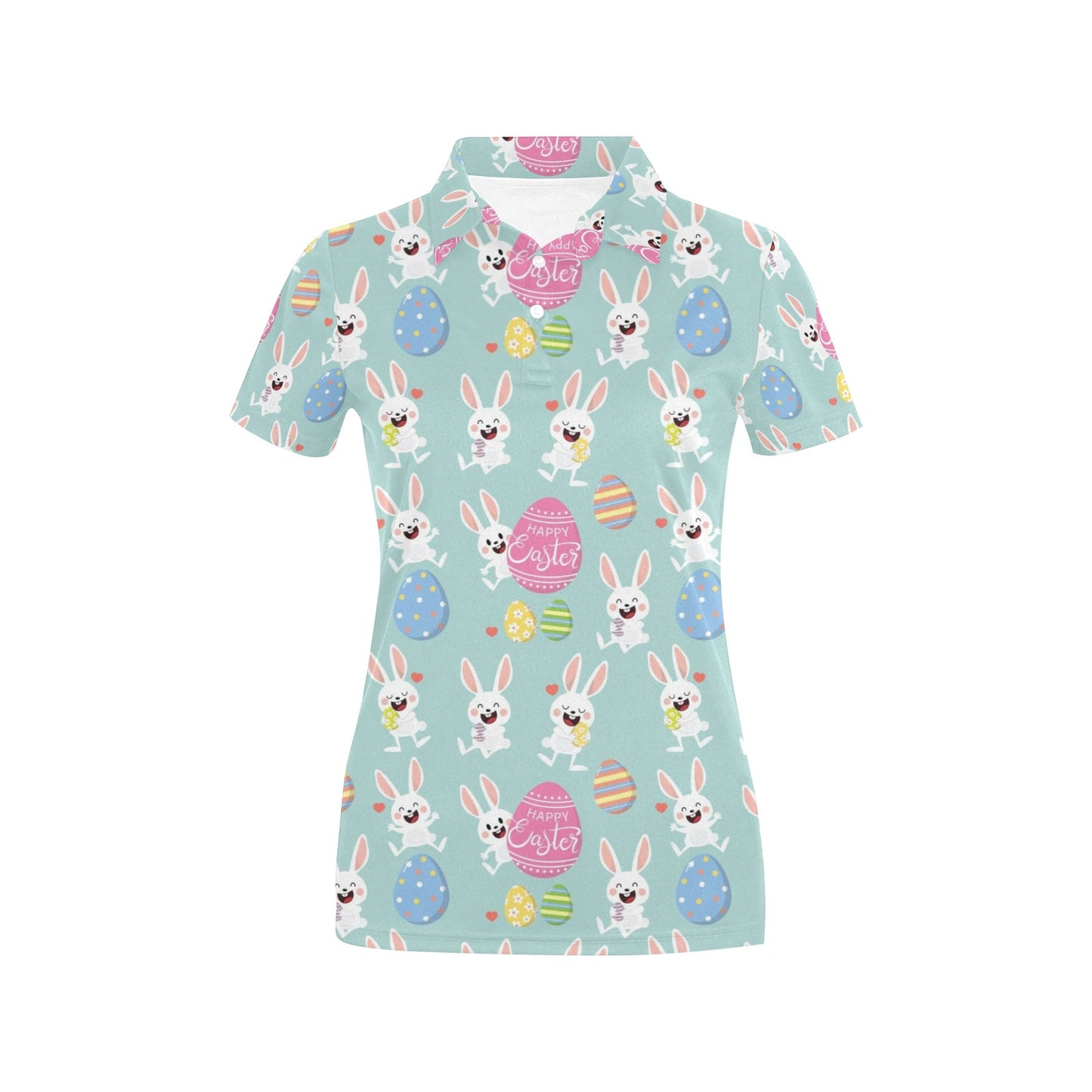 Easter Eggs Pattern Print Design RB014 Women's Polo Shirt