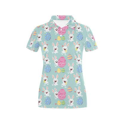 Easter Eggs Pattern Print Design RB014 Women's Polo Shirt