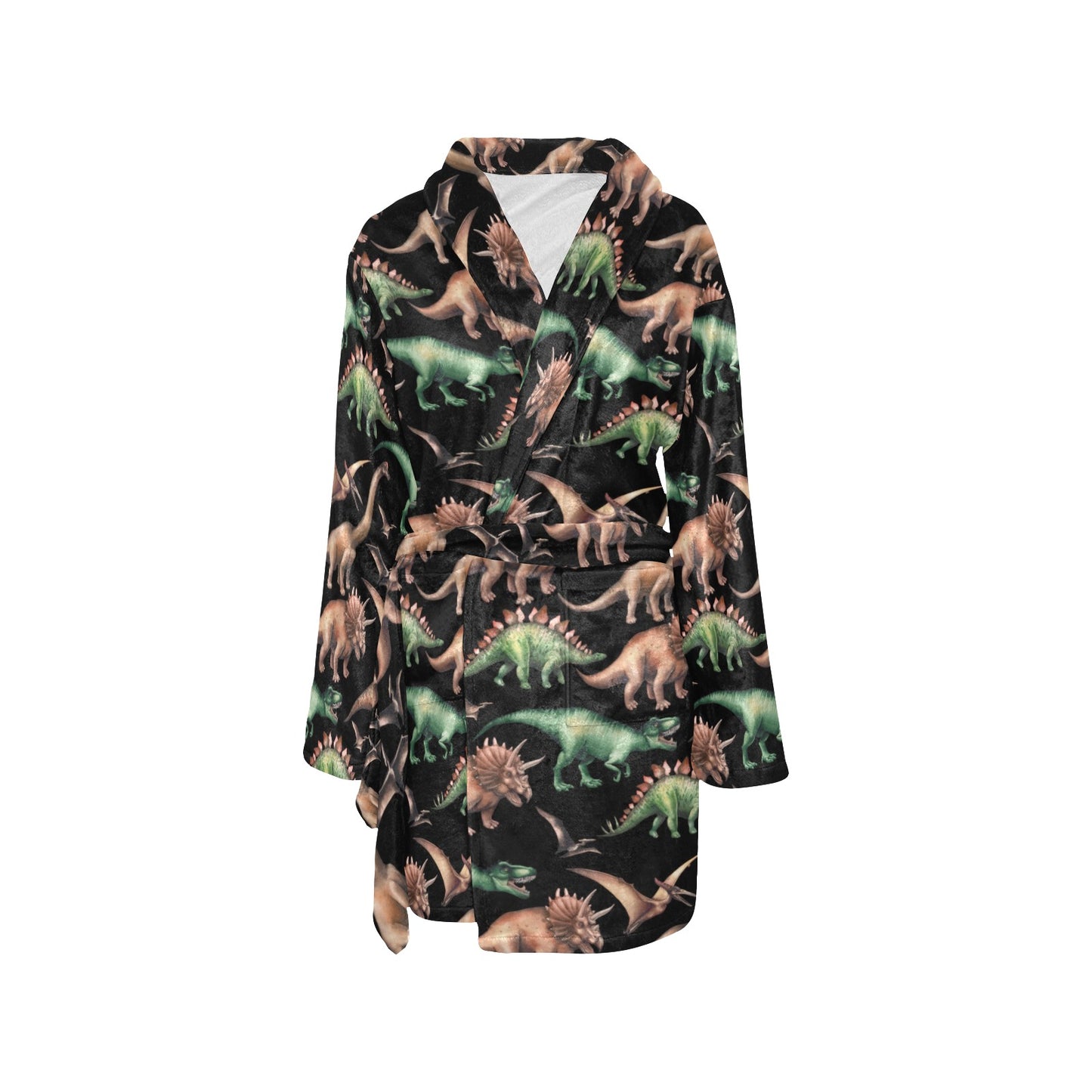 Dinosaur Print Pattern Women's Fleece Robe