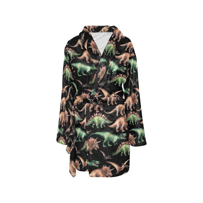 Dinosaur Print Pattern Women's Fleece Robe