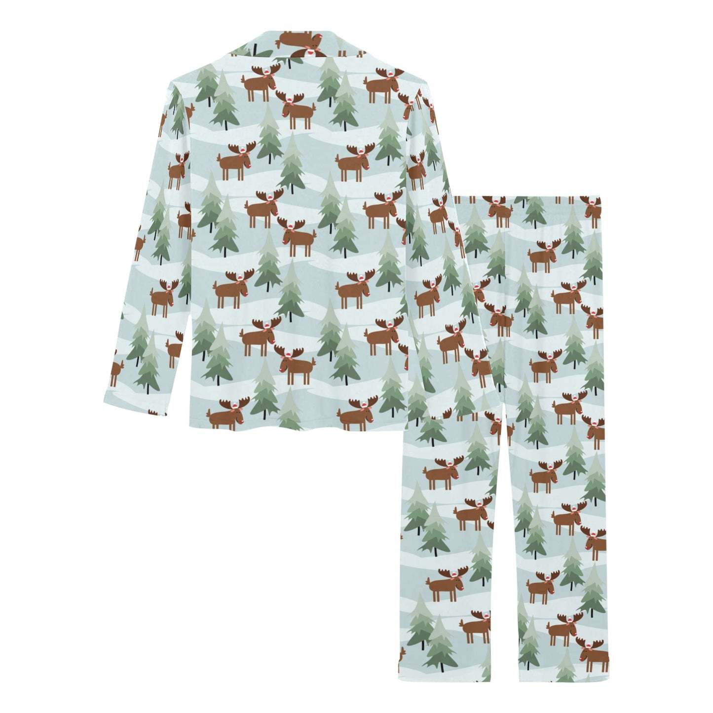 Moose Print Design LKS402 Women's Long Pajama Set