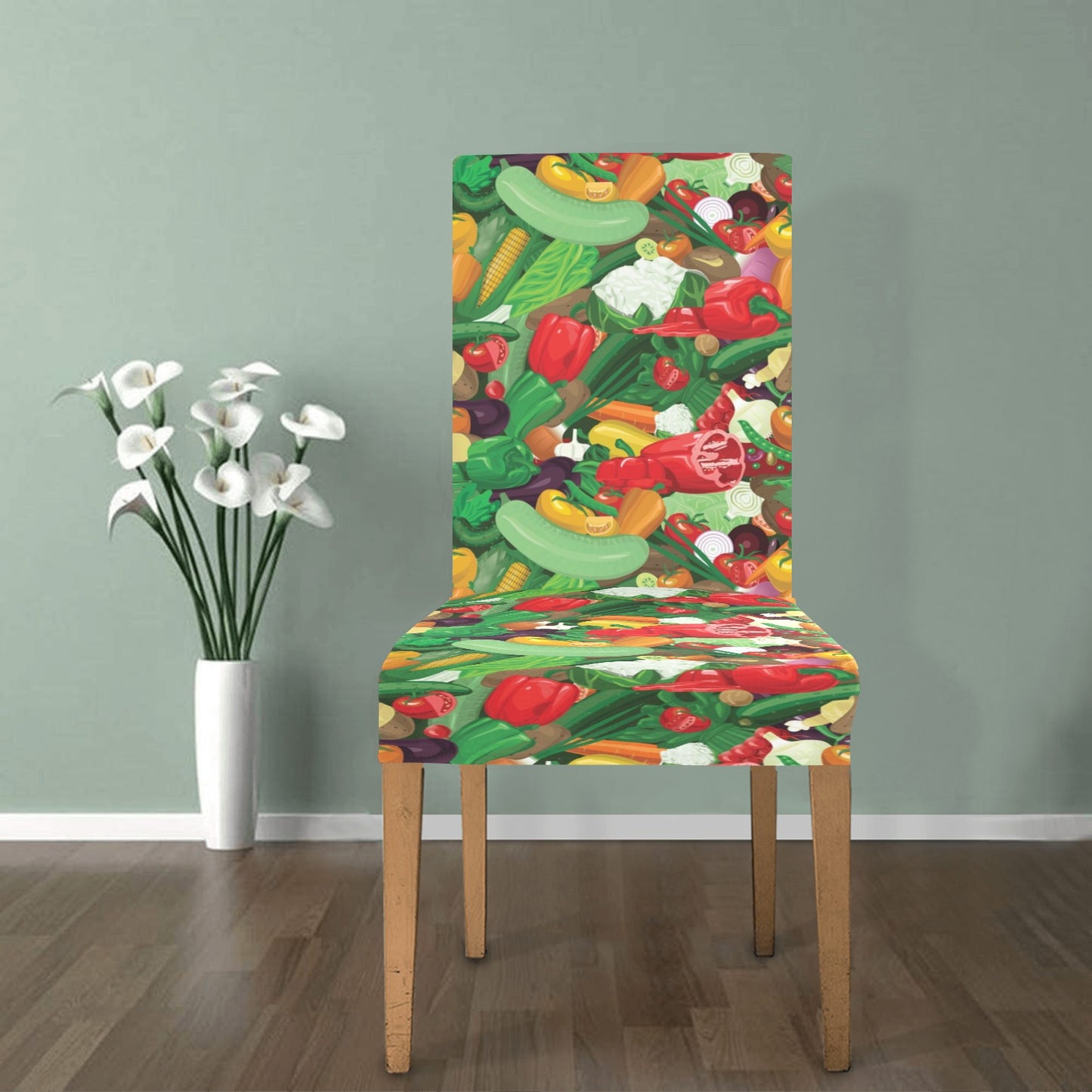 Salad Mix Vegetableprint Design LKS301 Dining Chair Slipcover