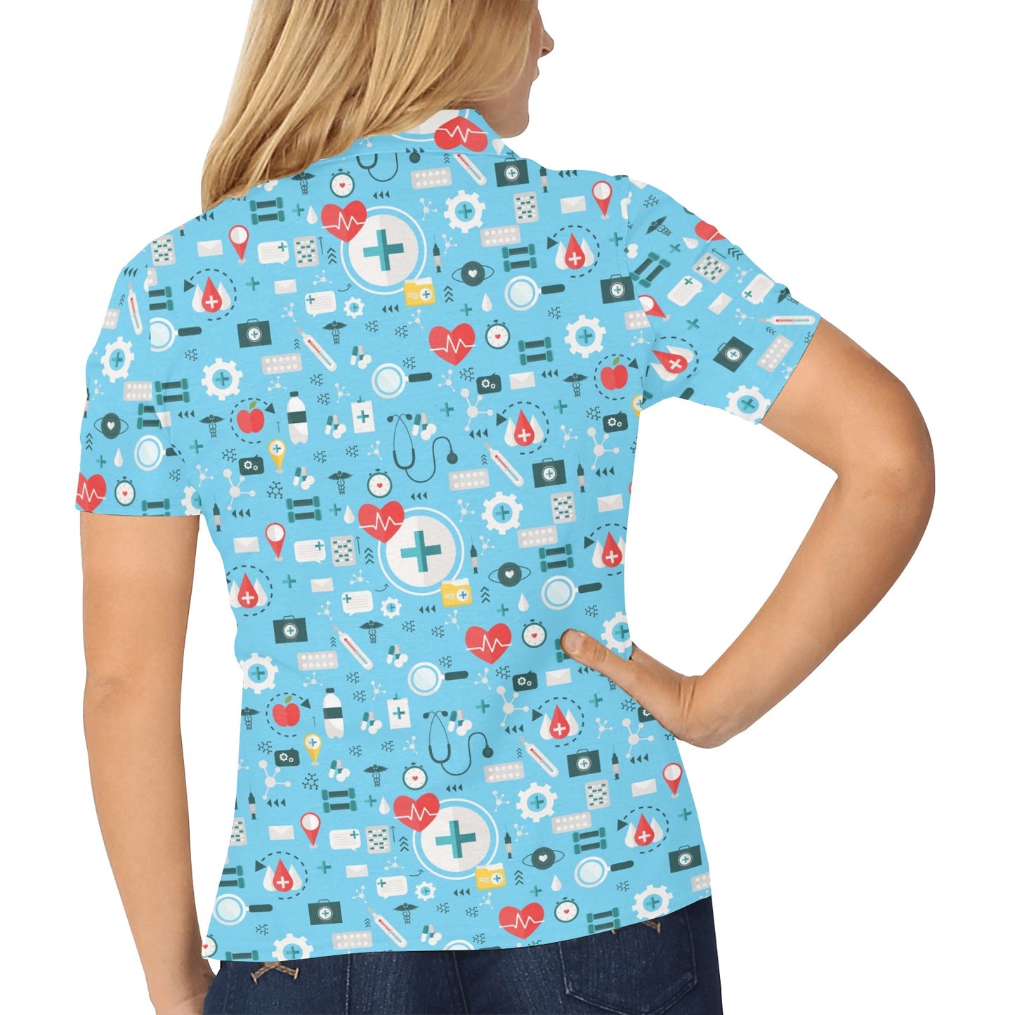 Medical Pattern Print Design 06 Women's Polo Shirt