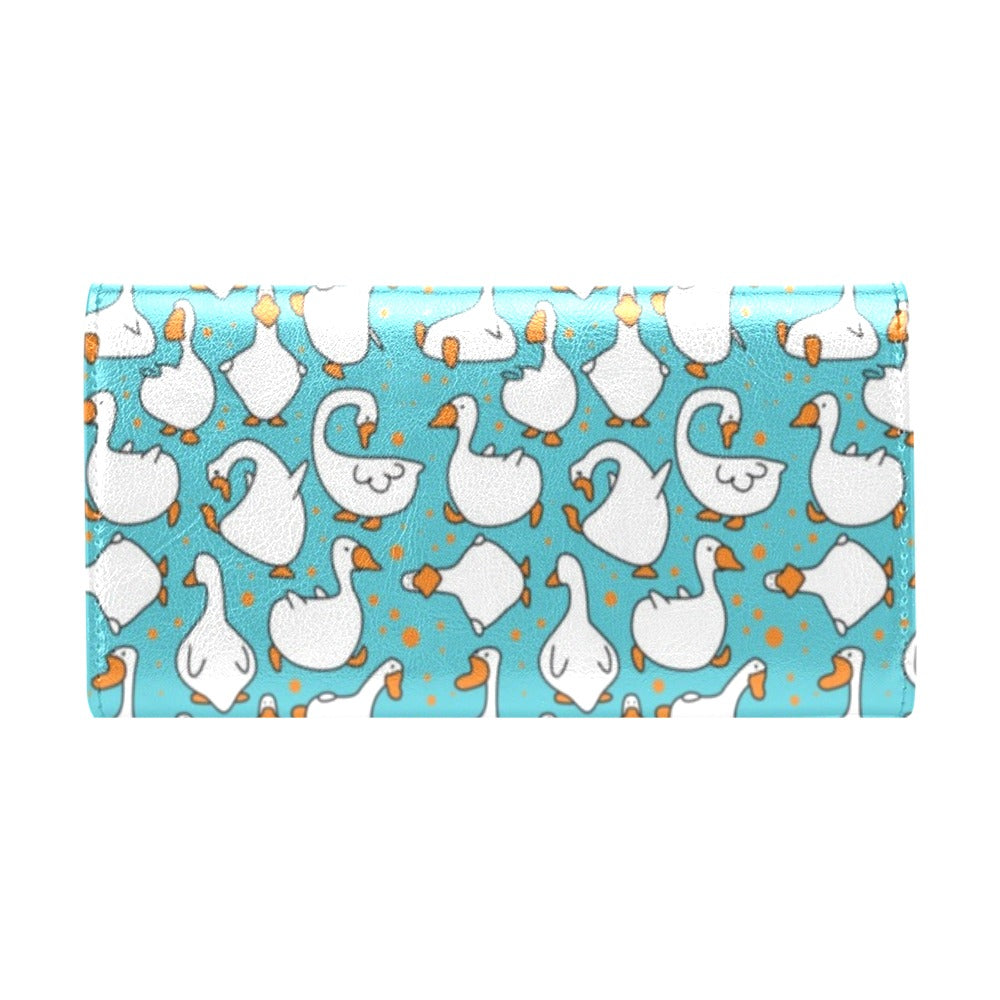 Goose Print Design LKS403 Women's Trifold Wallet
