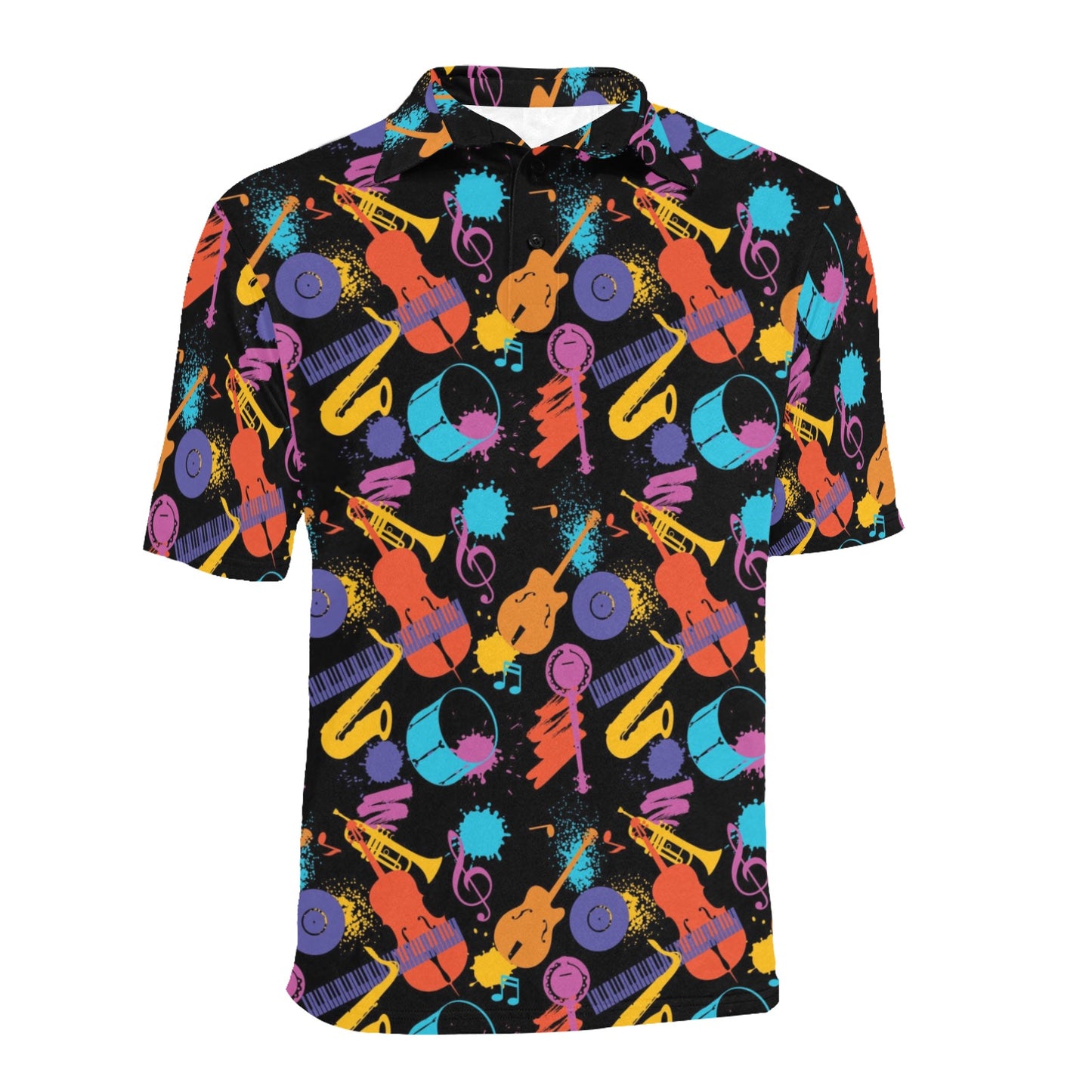 Saxophone Print Design LKS406 Men Polo Shirt