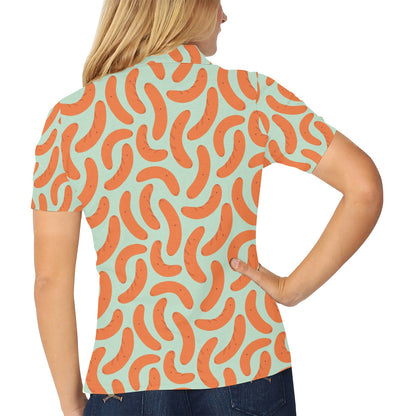 Sausage Print Design LKS304 Women's Polo Shirt