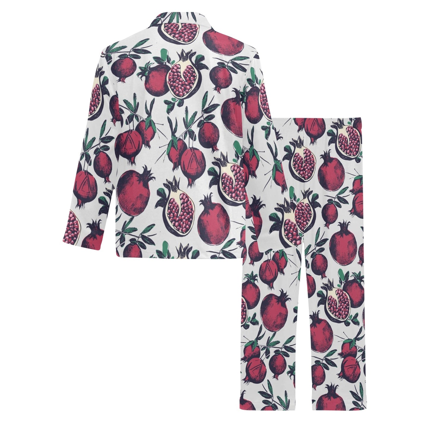 Pomegranate Pattern Print Design PG01 Men's Long Pajama Set