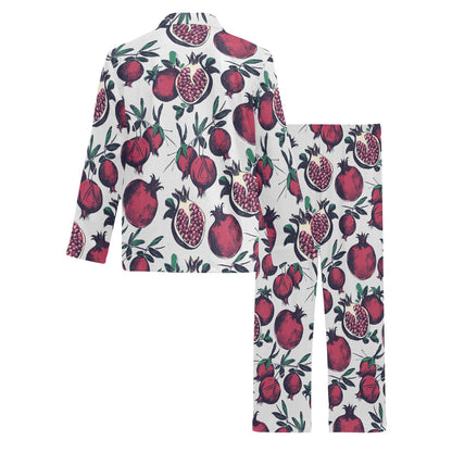 Pomegranate Pattern Print Design PG01 Men's Long Pajama Set