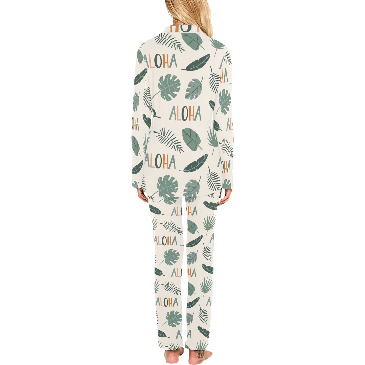 Aloha Hawaii Pattern Print Design 05 Women's Long Pajama Set