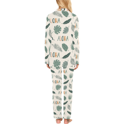 Aloha Hawaii Pattern Print Design 05 Women's Long Pajama Set