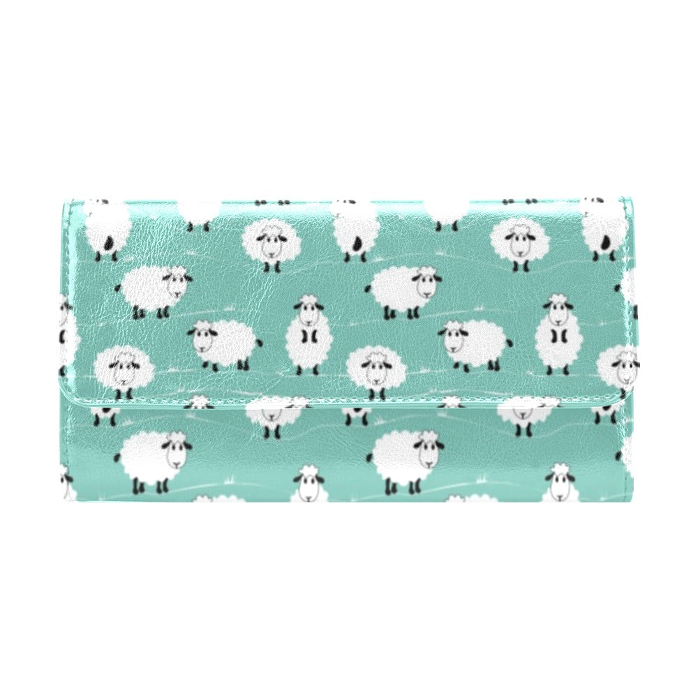 Sheep Print Design LKS404 Women's Trifold Wallet