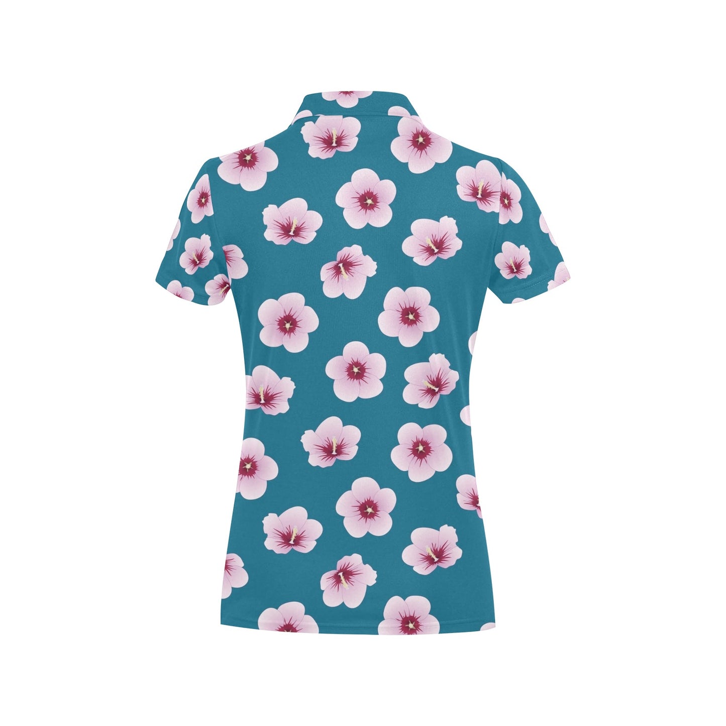 Cherry Blossom Pattern Print Design CB08 Women's Polo Shirt
