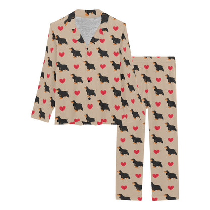 Cocker Pattern Print Design 02 Women's Long Pajama Set