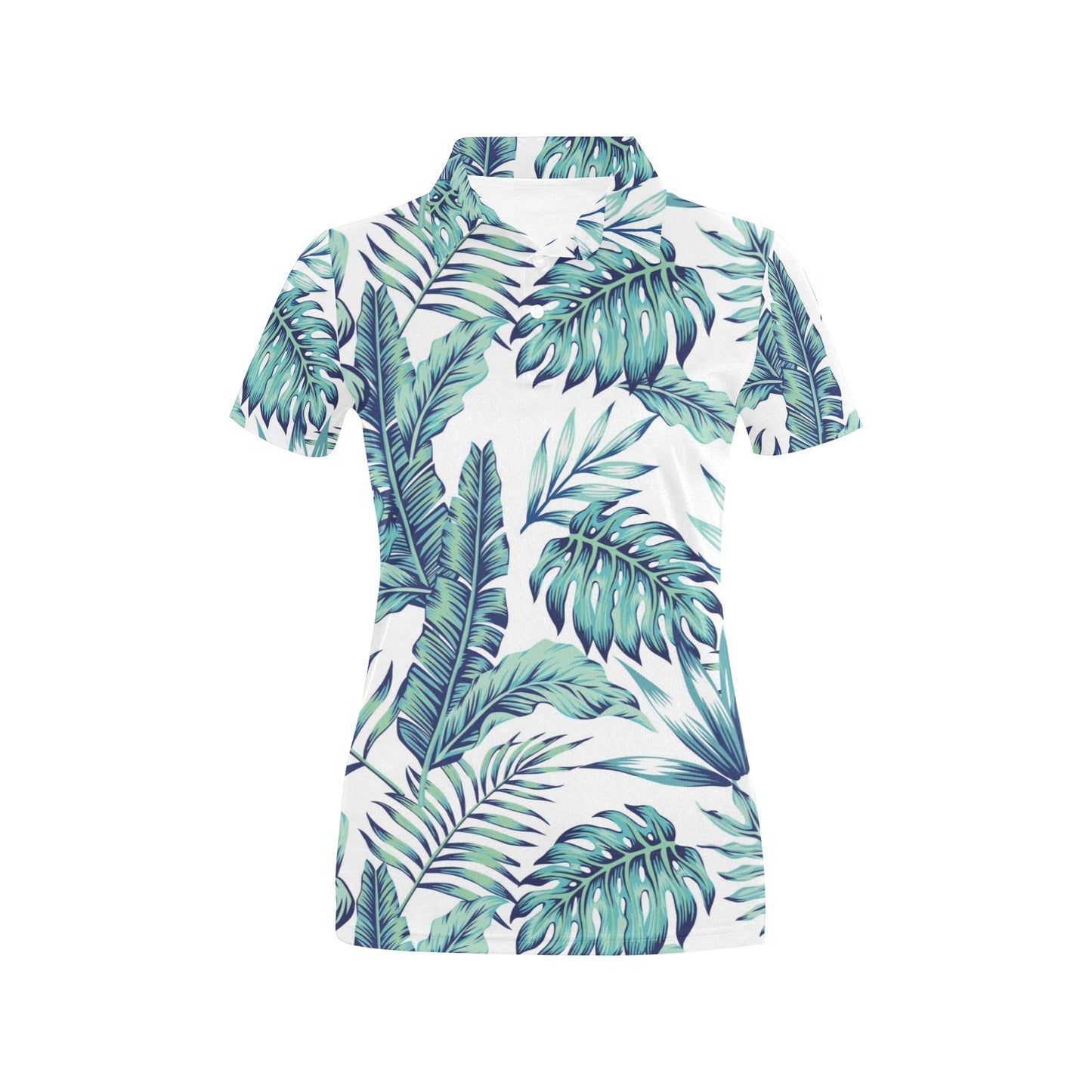 Pattern Tropical Palm Leaves Women's Polo Shirt