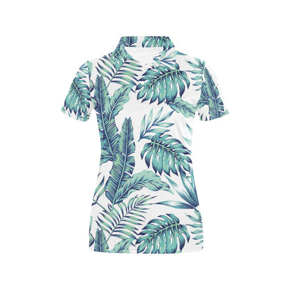 Pattern Tropical Palm Leaves Women's Polo Shirt