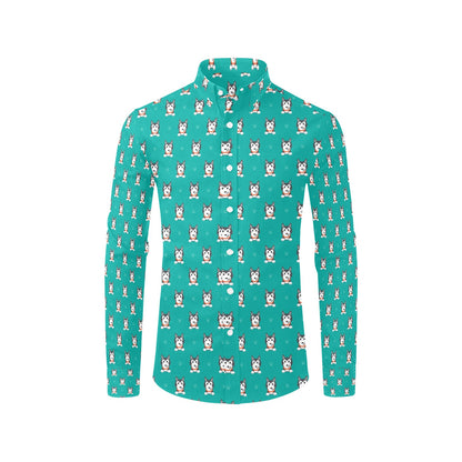Siberian Huskies Print Design LKS304 Men's Long Sleeve Dress Shirt