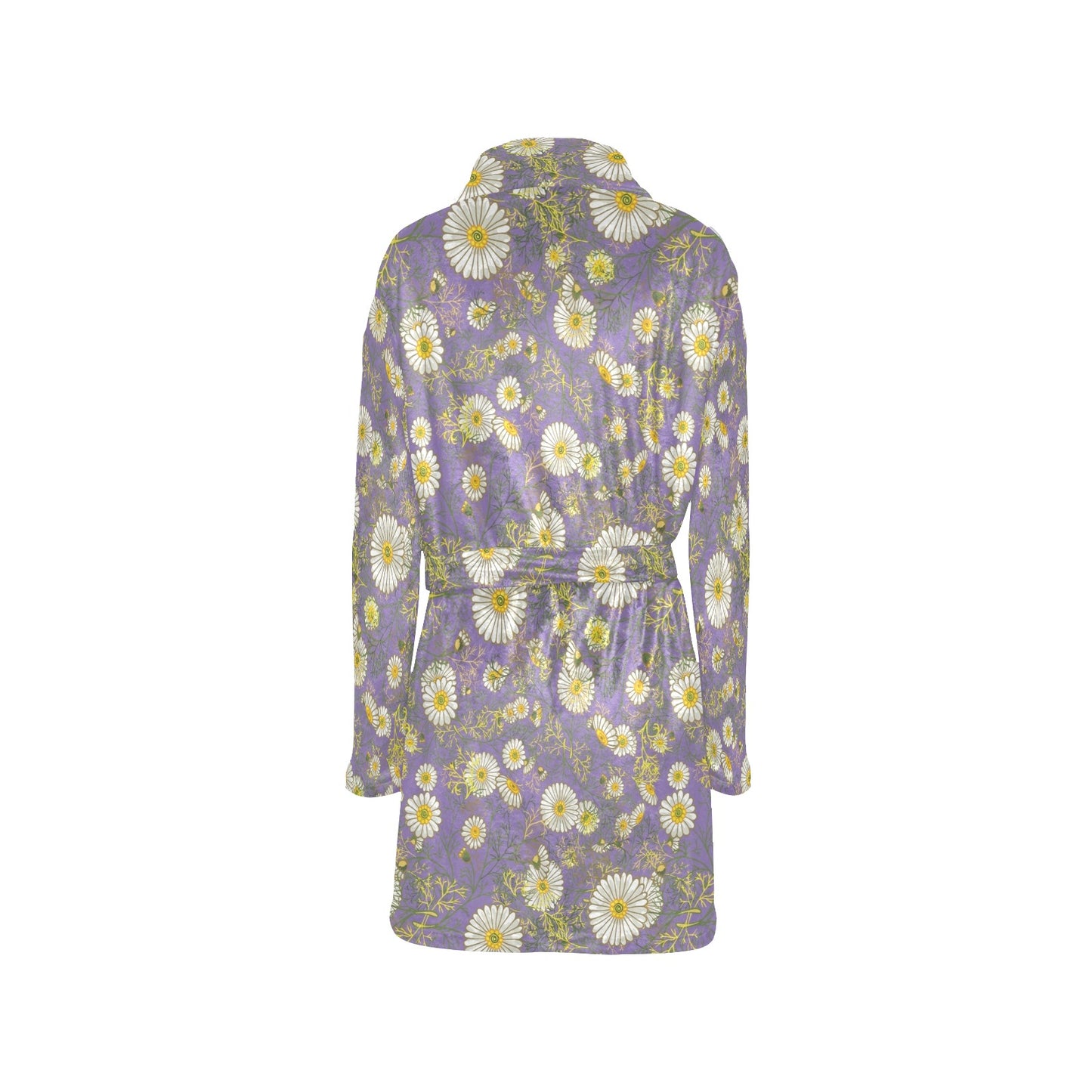 Daisy Pattern Print Design DS011 Women's Fleece Robe