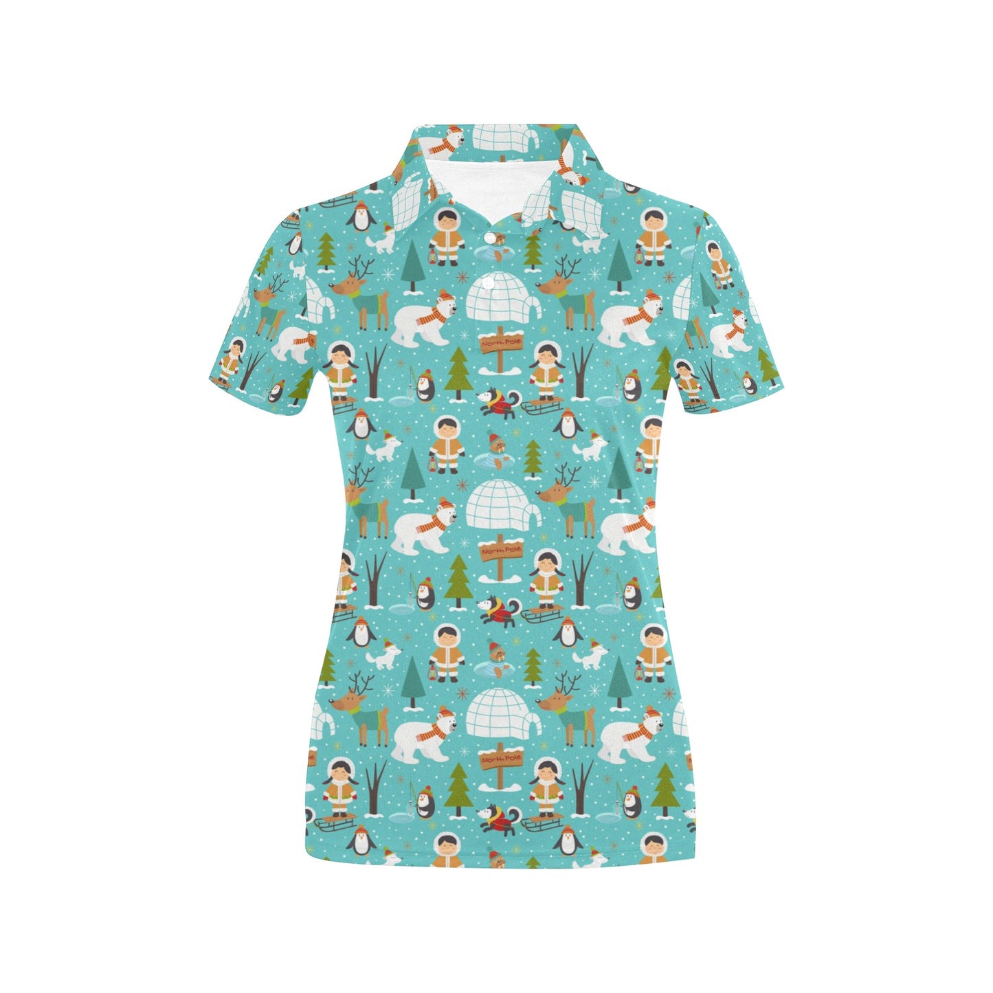 Eskimo Pattern Print Design 01 Women's Polo Shirt