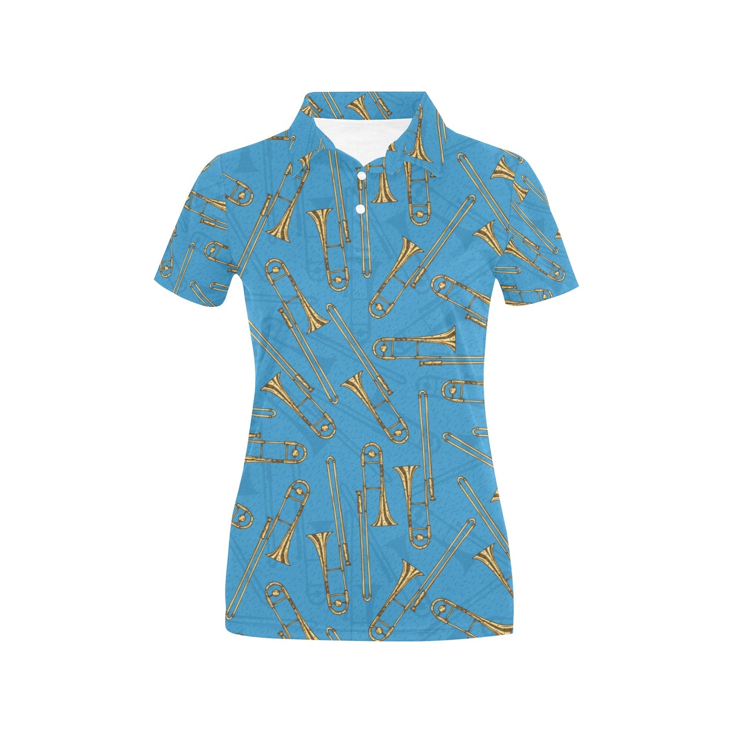 Trombone Pattern Print Design 01 Women's Polo Shirt