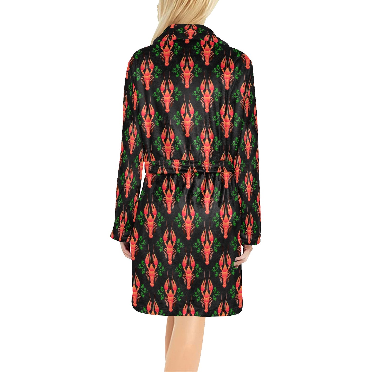 Lobster Print Design LKS403 Women's Fleece Robe