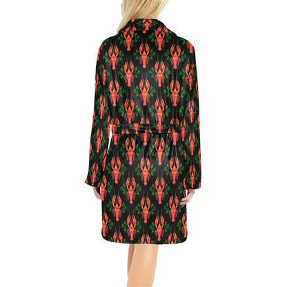 Lobster Print Design LKS403 Women's Fleece Robe