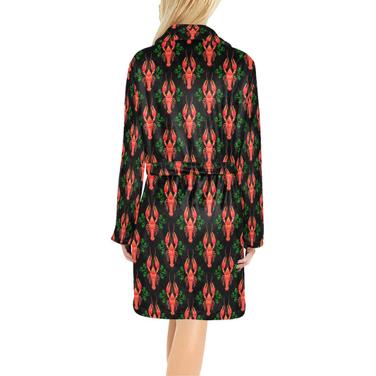 Lobster Print Design LKS403 Women's Fleece Robe