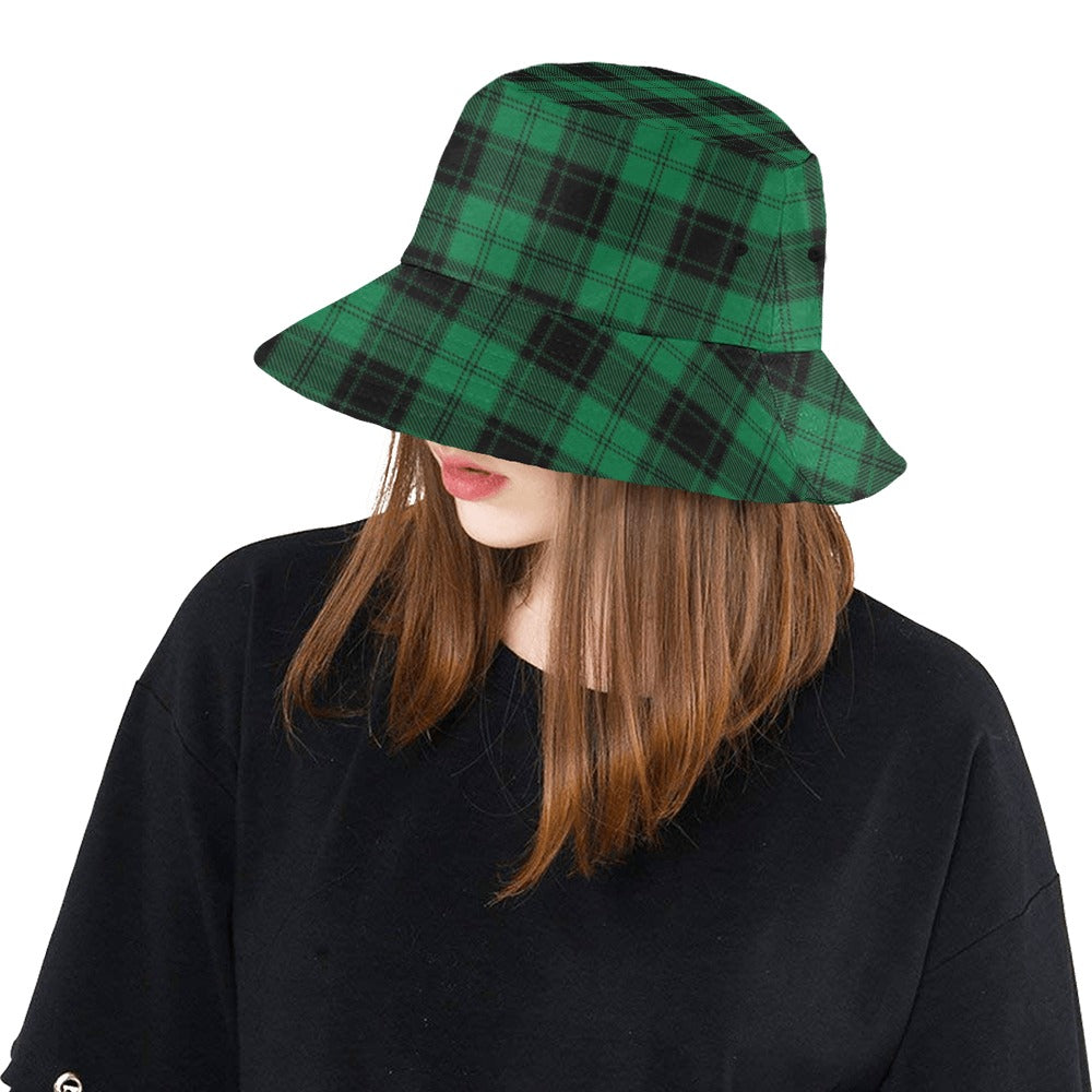 Tartan Green Print Design LKS302 Unisex Bucket Hat