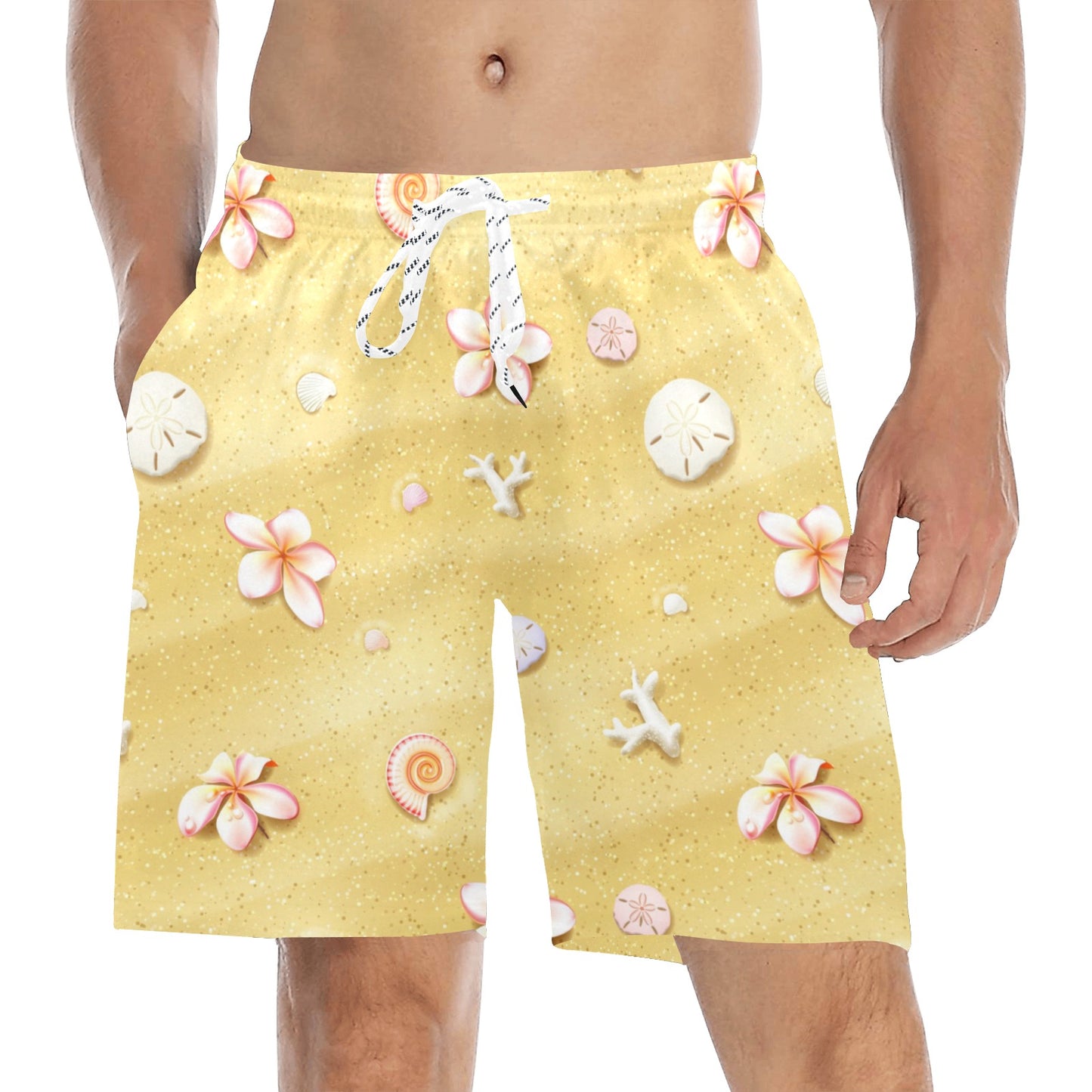 Beach Theme Print Men's Swim Trunks Beach Shorts