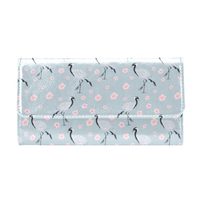 Sakura Bird Print Design LKS304 Women's Trifold Wallet