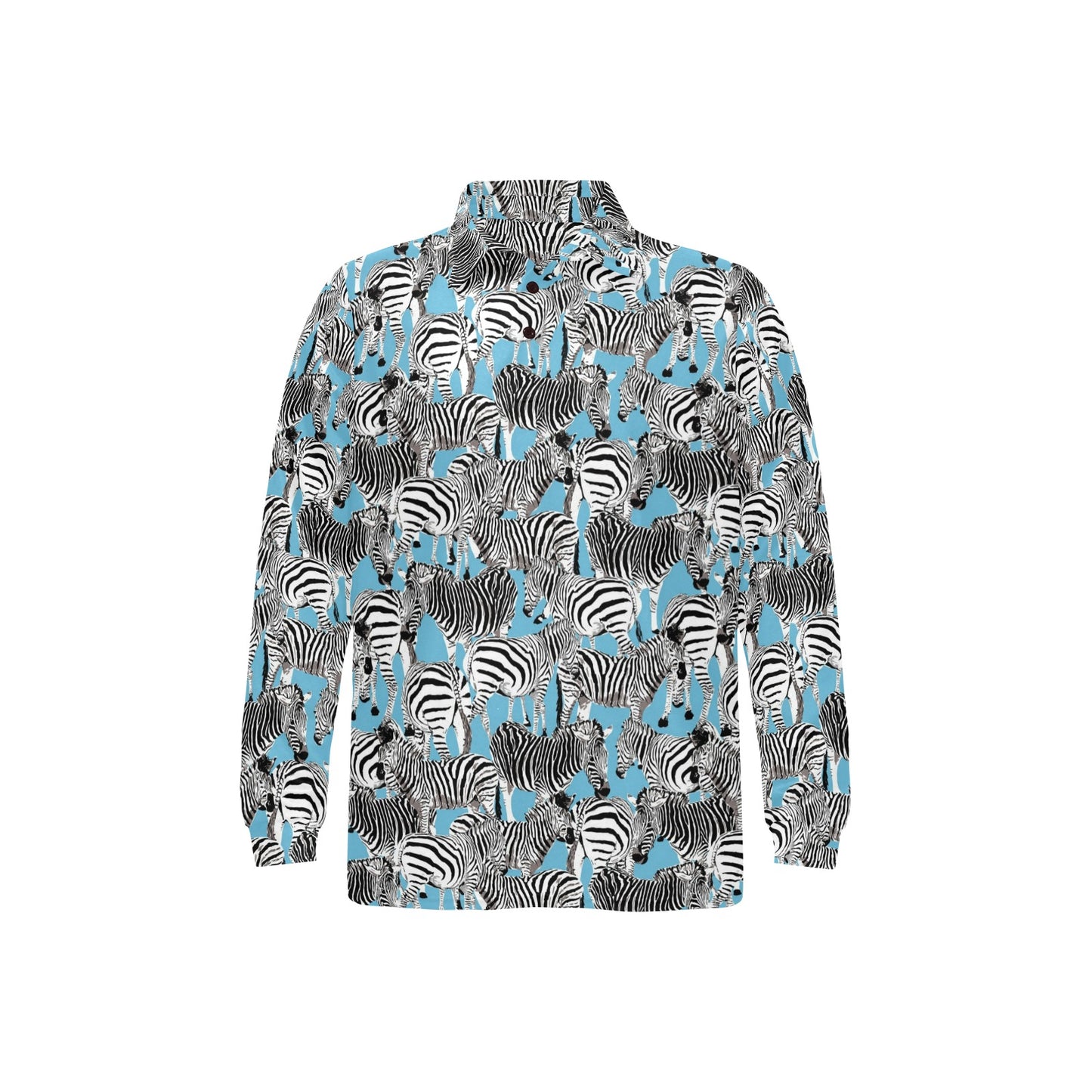 Zebra Print Design LKS305 Long Sleeve Polo Shirt For Men's